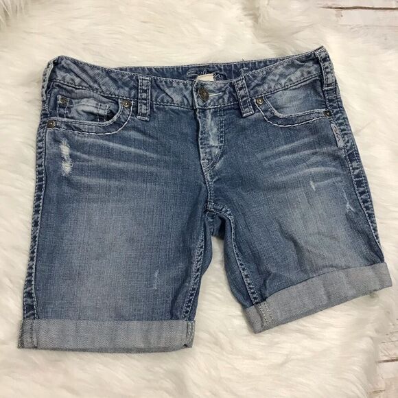 Silver Jeans Frances cuffed denim shorts size‎ 29 - Picture 9 of 10